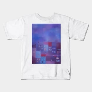 Fishing Village Painting Kids T-Shirt